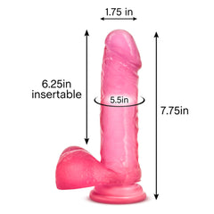 B Yours By Blush® | Sweet N' Hard 2 Realistic 8-Inch Long Dildo With Balls & Suction Cup Base