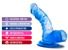 B Yours By Blush® | Sweet N' Hard 8 Realistic Curved G-Spot 6.5-Inch Long Dildo With Balls & Suction Cup Base