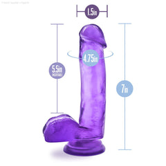 B Yours By Blush® | Sweet N' Hard 1 Realistic 7-Inch Long Dildo With Balls & Suction Cup Base-French Quarter Lingerie