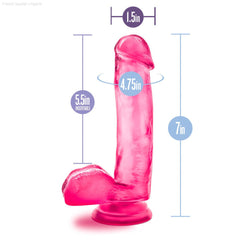 B Yours By Blush® | Sweet N' Hard 1 Realistic 7-Inch Long Dildo With Balls & Suction Cup Base-French Quarter Lingerie