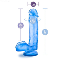 B Yours By Blush® | Sweet N' Hard 1 Realistic 7-Inch Long Dildo With Balls & Suction Cup Base-French Quarter Lingerie