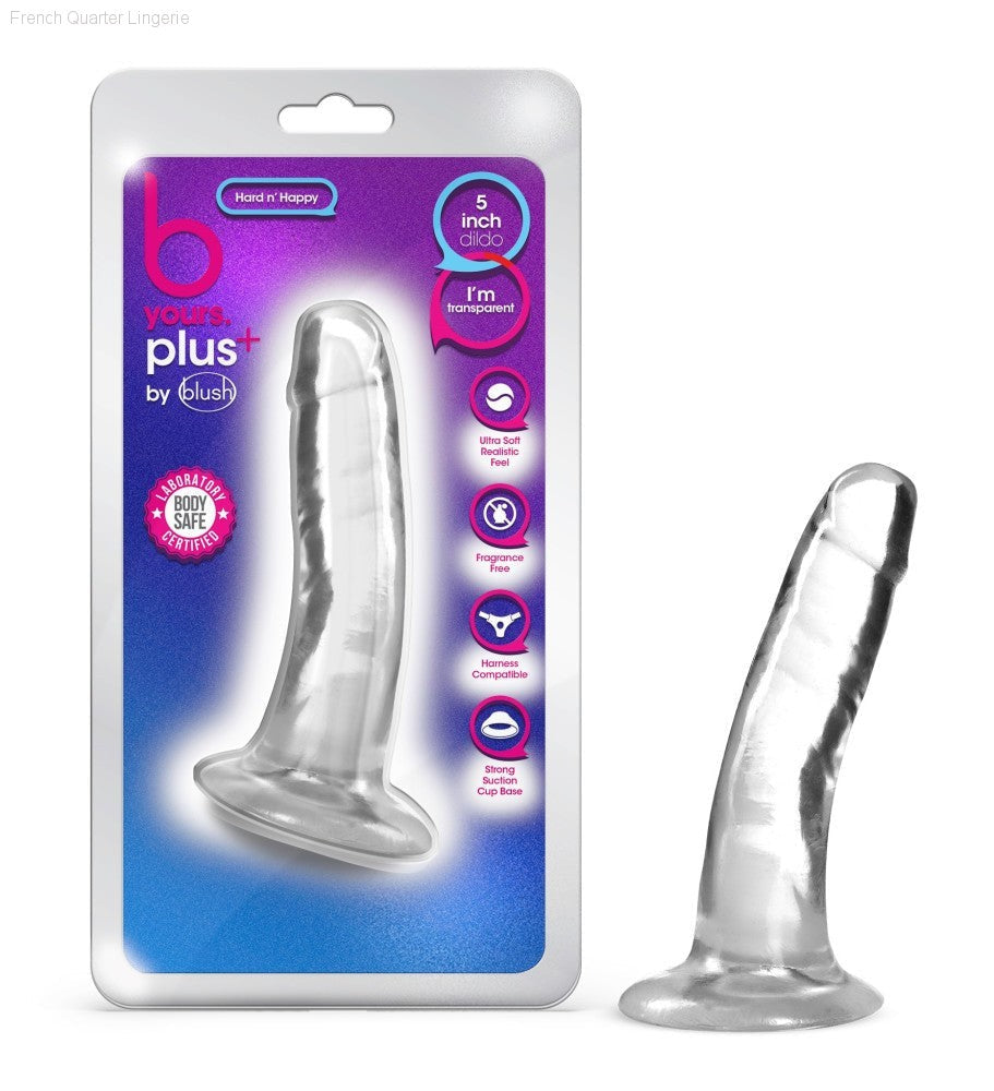 B Yours Plus By Blush® | Hard N’ Happy Realistic G-Spot 5.5-Inch Long Dildo With Suction Cup Base-French Quarter Lingerie