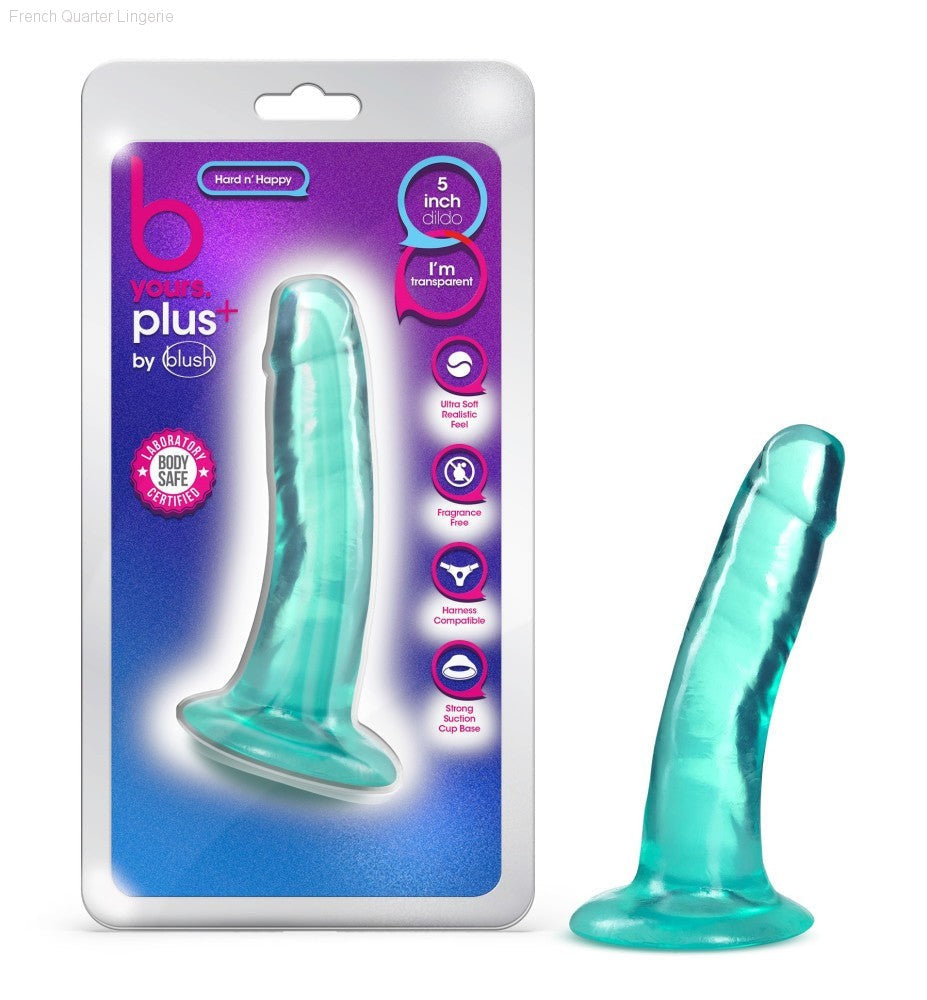 B Yours Plus By Blush® | Hard N’ Happy Realistic G-Spot 5.5-Inch Long Dildo With Suction Cup Base-French Quarter Lingerie