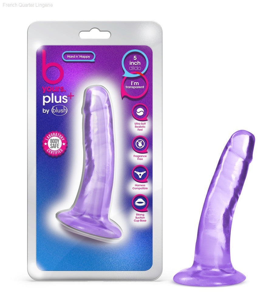 B Yours Plus By Blush® | Hard N’ Happy Realistic G-Spot 5.5-Inch Long Dildo With Suction Cup Base-French Quarter Lingerie