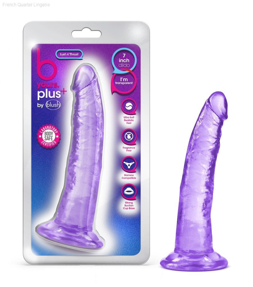 B Yours Plus By Blush® | Lust N’ Thrust Realistic G-Spot 7.5-Inch Long Dildo With Suction Cup Base-French Quarter Lingerie