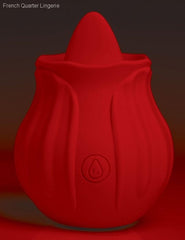 Rechargeable Vibrators - Bloomgasm Wild Violet 10X Silicone Clit Licking Stimulator - Red