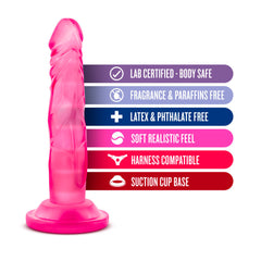 Naturally Yours By Blush® | Realistic Purple 5.75-Inch Long Dildo With Suction Cup Base