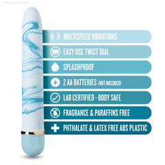 Battery Operated Vibrators - The Collection By Blush® | Blueberry Haze Blue 7-Inch Vibrator