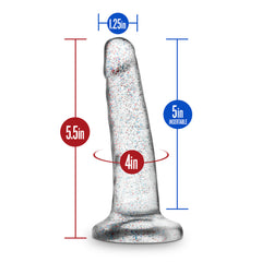 Naturally Yours By Blush® | Realistic Sparkling Clear 5.5-Inch Long Dildo With Suction Cup Base