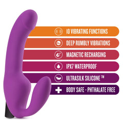 Temptasia By Blush® | Cyrus Purple 8.5-Inch Long Rechargeable Vibrating Dildo