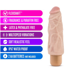 Dr. Skin By Blush® | Cock Vibe 9 Realistic Beige 7.5-Inch Long Vibrating Dildo