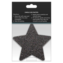 Pretty Pasties Glitter Stars Gold/Black (2 Pack)