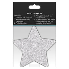 Pretty Pasties Glitter Stars Red/Silver (2 Pack)