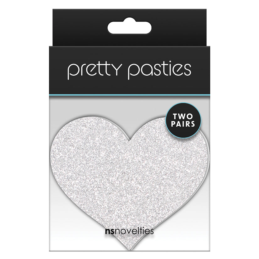 Pretty Pasties Glitter Hearts Red/Silver (2 Pack)