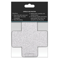 Pretty Pasties Glitter Cross Red/Silver (2 Pack)