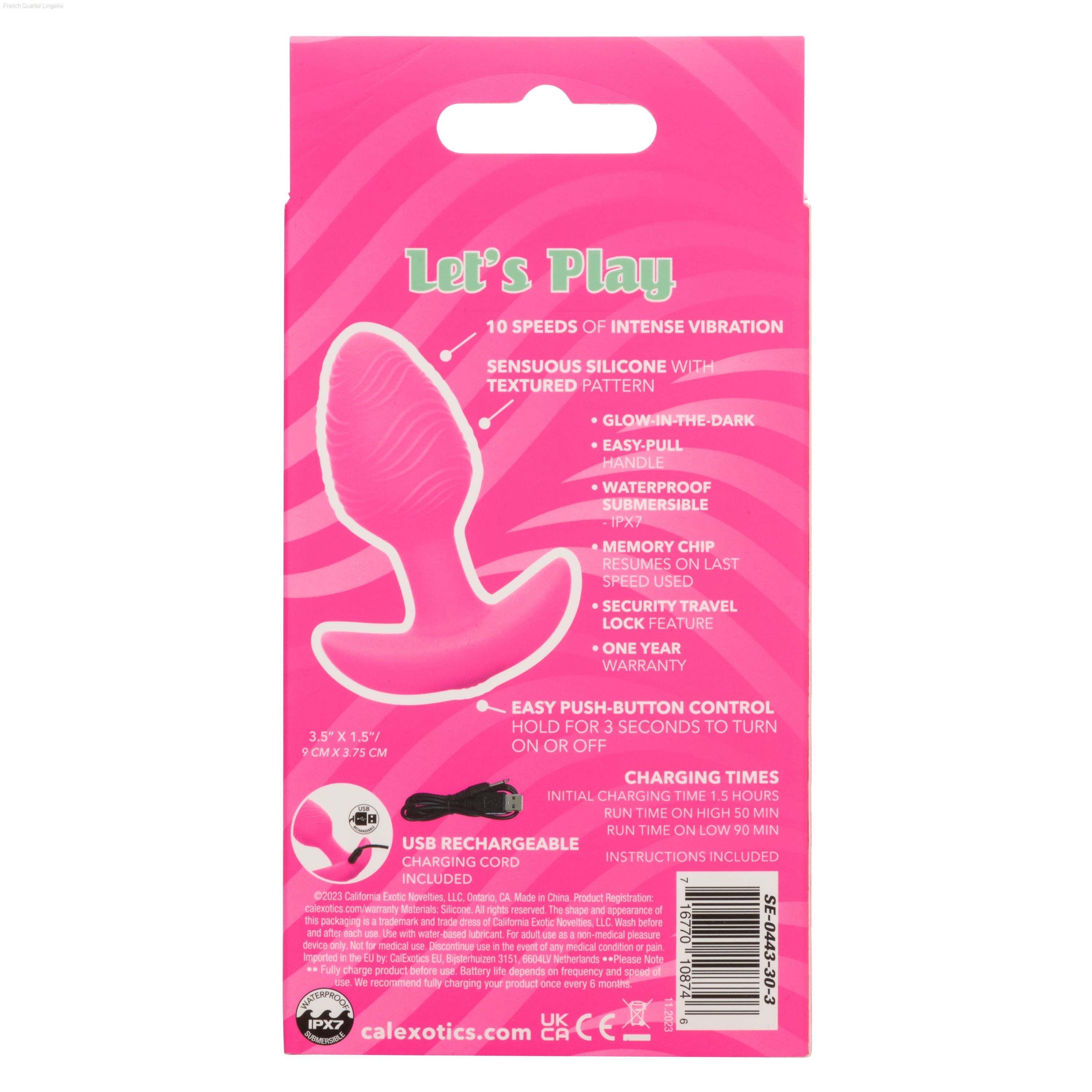 Cheeky™ Vibrating Glow-In-The-Dark Butt Plug-French Quarter Lingerie