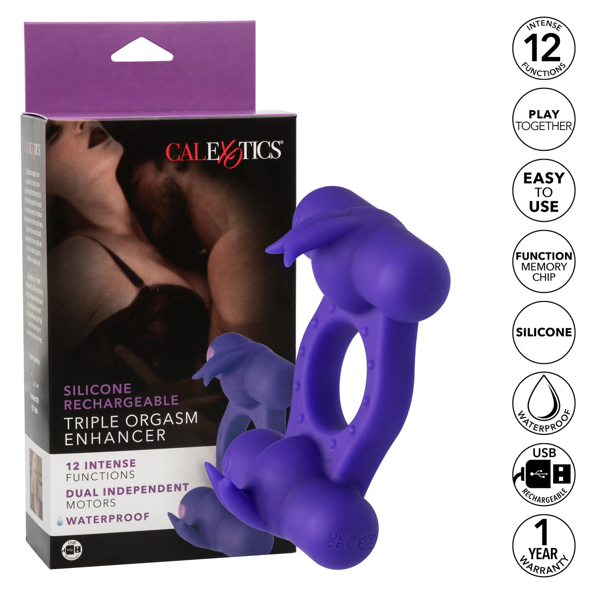 Silicone Rechargeable Triple Orgasm Enhancer