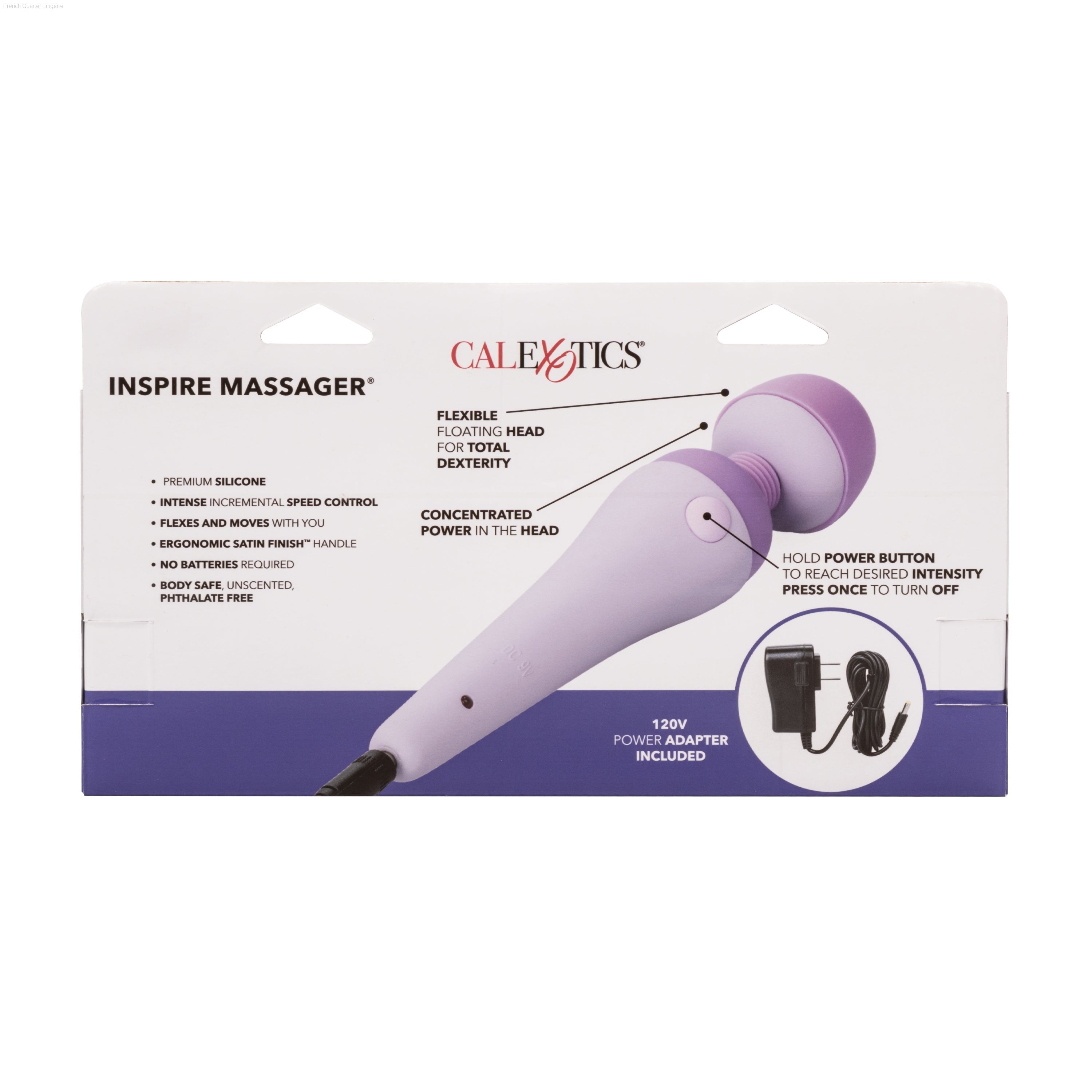 Inspire Massager - Plug-In Clit Wand Vibrator French Quarter Lingerie Inspire Massager - Plug-In Clit Wand Vibrator French Quarter Lingerie