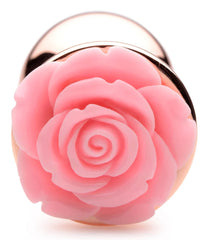 Large Rose Gold Anal Plug With Pink Flower