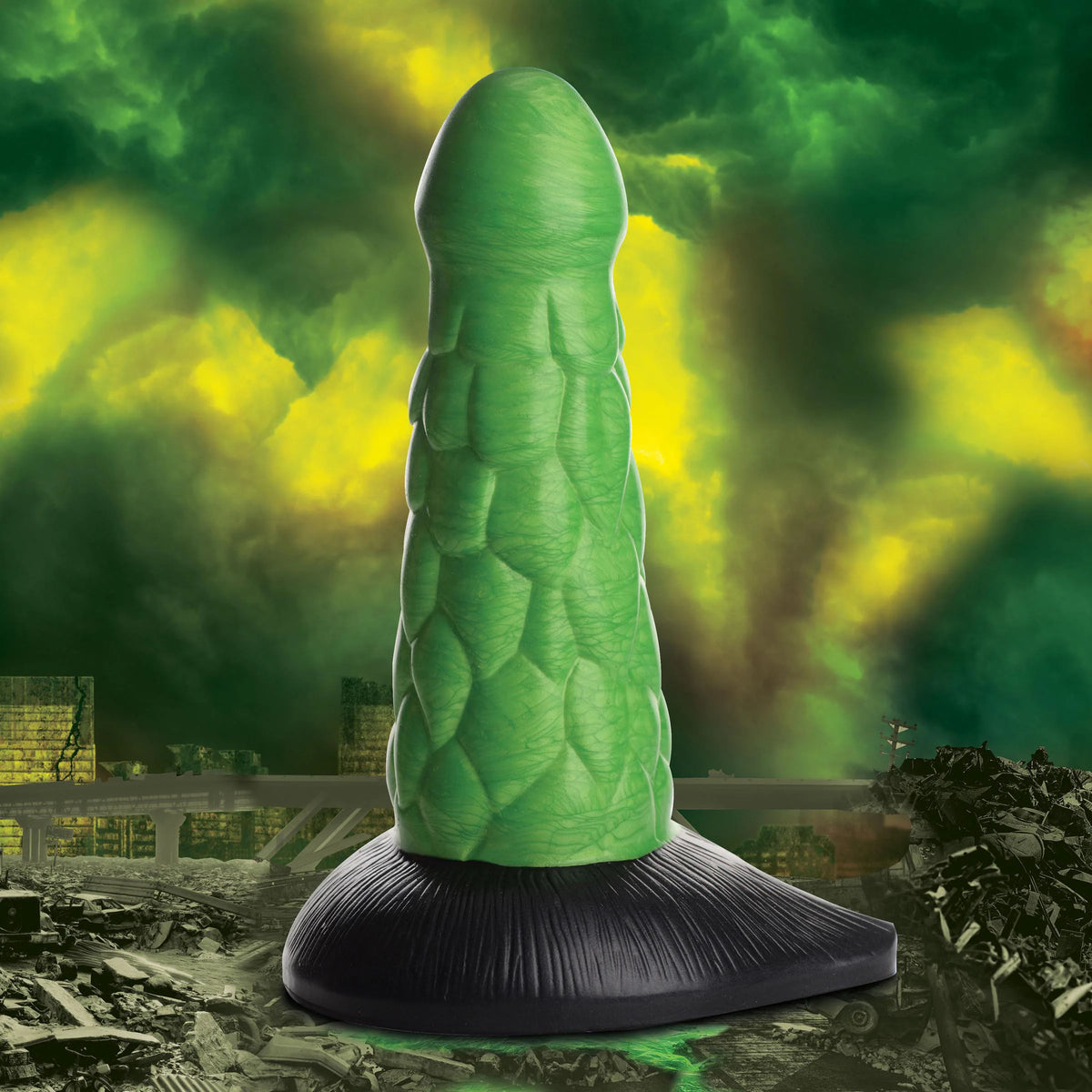 Radioactive Reptile Thick Scaly Silicone Dildo