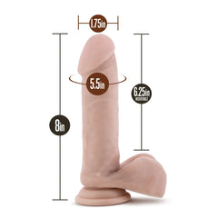 Au Naturel Realistic 8-Inch Long Dildo With Balls & Suction Cup Base