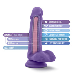 Au Naturel Bold Delight Realistic 6-Inch Long Dildo With Balls & Suction Cup Base-French Quarter Lingerie