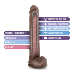 Au Naturel Daddy Realistic 14-Inch Long Dildo With Balls & Suction Cup Base