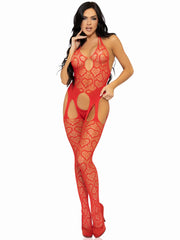 Heart Net Halter Bodystocking