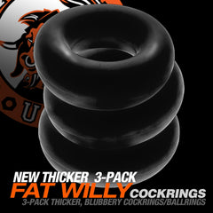 FAT WILLY 3-pack thick no-roll cockrings