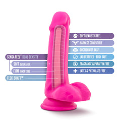 Au Naturel Bold Delight Realistic 6-Inch Long Dildo With Balls & Suction Cup Base-French Quarter Lingerie