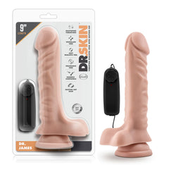 Dr. Skin Dr. James Realistic 9-Inch Long Remote Control Vibrating Dildo With Suction Cup Base