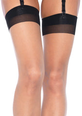 Grace Cuban Contrast Heel Stockings-French Quarter Lingerie