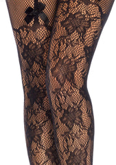 PantyHose - Lacey Suspender Crotchless Tights