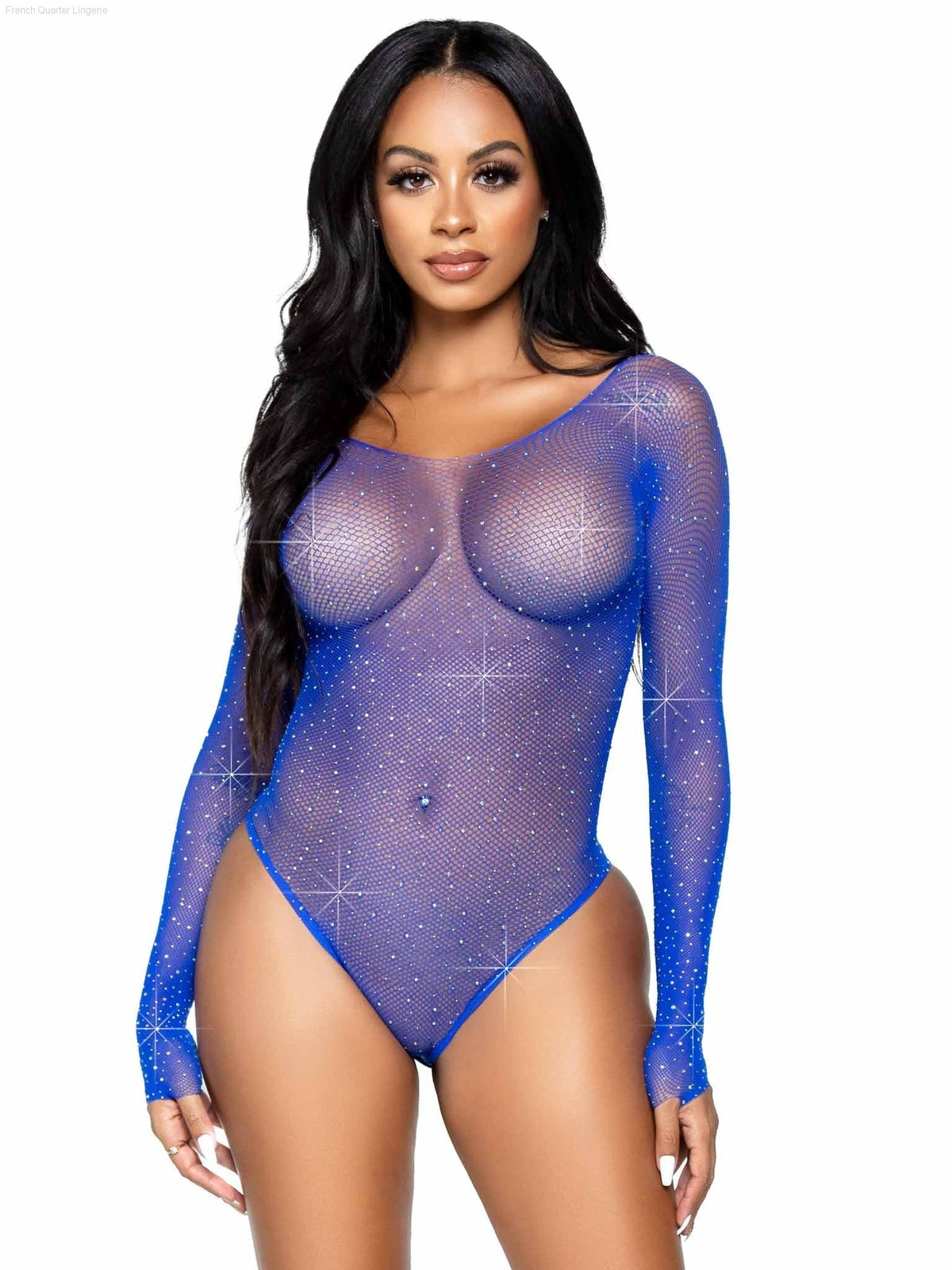 Falling 4 U Rhinestone Bodysuit-French Quarter Lingerie