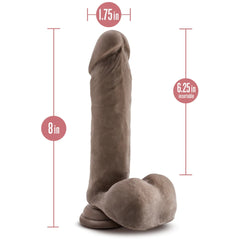 Au Naturel Realistic 8-Inch Long Dildo With Balls & Suction Cup Base