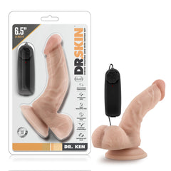 Dr. Skin Dr. Ken Realistic G-Spot 6.5-Inch Long Remote Control Vibrating Dildo With Suction Cup Base