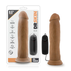 Dr. Skin Dr. Throb Realistic 9.5-Inch Long Remote Control Vibrating Dildo With Suction Cup Base