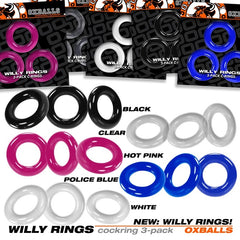 WILLY RINGS insane-stretch 3-pack cockrings/stacker ball rings
