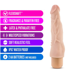 Dr. Skin Cock Vibe 4 Realistic 8-Inch Long Vibrating Dildo