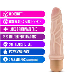 Dr. Skin Cock Vibe 3 Realistic 7.25-Inch Long Vibrating Dildo