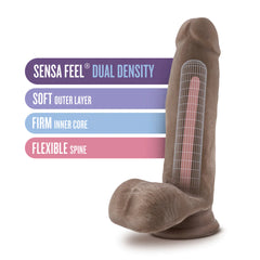 Au Naturel Realistic Beige 7-Inch Long Dildo With Balls & Suction Cup Base